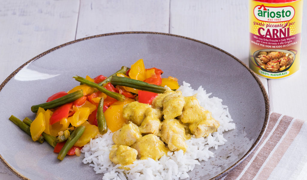 Ricette Ariosto: Pollo all'indiana con peperoni
