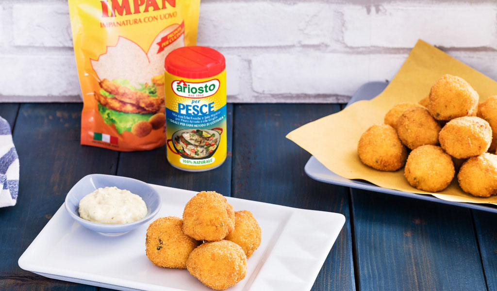 Ariosto Ricette: Polpette di merluzzo e gamberetti